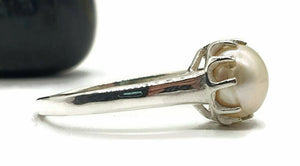 Freshwater Pearl Ring, Size 8.25, Sterling Silver, June Birthstone - GemzAustralia 