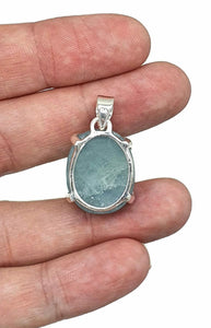 Aquamarine Pendant, Sterling Silver, March Birthstone, 15 carats - GemzAustralia 
