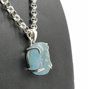 Aquamarine Pendant, Sterling Silver, March Birthstone, 15 carats - GemzAustralia 