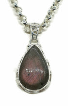 Load image into Gallery viewer, Purple Labradorite Pendant, Sterling Silver, Pear Shaped - GemzAustralia 