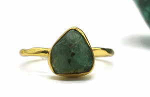 Raw Gemstone Ring, Sterling Silver, 14K gold Electroplated Rough Gemstone - GemzAustralia 
