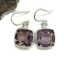 Load image into Gallery viewer, Ametrine Earrings, Sterling Silver, Square Shaped, Mixture of Amethyst &amp; Citrine, Trystine Crystal - GemzAustralia 
