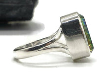 Load image into Gallery viewer, Mystic Topaz Ring, 3 Sizes, Sterling Silver, Rectangle Shaped - GemzAustralia 