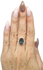 Mystic Topaz Ring, 2 Sizes, Sterling Silver, Oval Shaped, Purple / Green Gem - GemzAustralia 