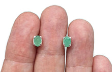 Load image into Gallery viewer, Emerald Studs, Sterling Silver, May Birthstone, Stone of Inspiration - GemzAustralia 