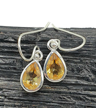 Load image into Gallery viewer, Citrine Earrings, Teardrop Shaped, Sterling Silver, 3 Carats - GemzAustralia 