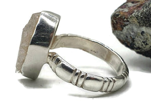 Raw Kunzite Ring, Size 7, Sterling Silver, Rough Kunzite Gemstone - GemzAustralia 