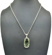 Load image into Gallery viewer, Green AMETHYST Pendant, 30 carats, Long Oval Stone, Sterling Silver - GemzAustralia 