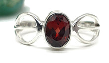 Load image into Gallery viewer, Garnet Ring, Size 8, Sterling Silver, January Birthstone, Oval Facet, Energy Stone - GemzAustralia 