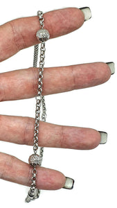 Belcher Link Chain, 54 cm, Rolo Chain, 925 Sterling Silver, Fancy Ball Chain - GemzAustralia 
