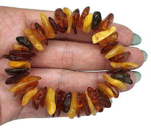 Baltic Amber Bracelet, Fossilized Tree Resin, Cognac, Butterscotch & Black Amber - GemzAustralia 