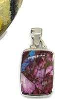 Load image into Gallery viewer, Pink Opal &amp; Oyster Turquoise Pendant, Sterling Silver, Rectangle Shaped - GemzAustralia 