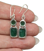 Load image into Gallery viewer, Emerald &amp; Green Chalcedony Earrings, Sterling Silver, May Birthstone - GemzAustralia 