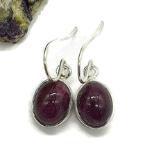 Load image into Gallery viewer, Ruby Earrings, Sterling Silver, July Birthstone, 14 carats, Oval Shaped, Energy Stone - GemzAustralia 