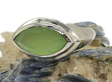 Load image into Gallery viewer, Aventurine Ring, Size 8, Sterling Silver, Marquise Shaped, Side Set Stone, Shimmering - GemzAustralia 