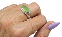 Load image into Gallery viewer, Aventurine Ring, Size 8, Sterling Silver, Marquise Shaped, Side Set Stone, Shimmering - GemzAustralia 