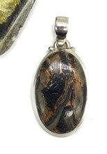 Load image into Gallery viewer, Obsidian Pendant, Oval Shaped, Australian Gem, Sterling Silver, Volcanic Gem - GemzAustralia 